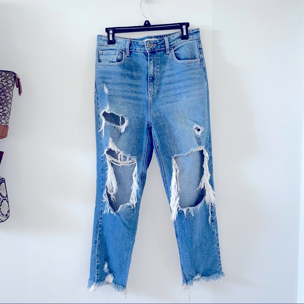 High Waisted Ripped Jeans